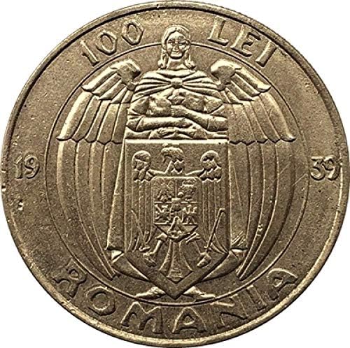 Izazov novčića 1939. Rumunjska 100 lei kopiraj zlatnici 35 mm Kopiranje ukrasa Zbirke kolekcije novčića
