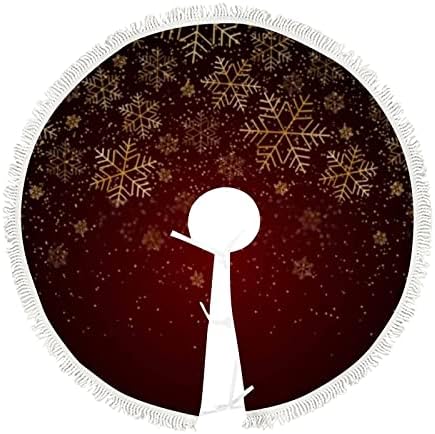 Xollar 48 inčni veliki božićni drvci suknja mat božićne zlatne snježne pahulje, ukrasi božićnih drveća za zimske zabave Nova