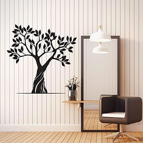Vinilni zidni naljepnica lisnato drvo priroda dnevna soba dekor grane naljepnice mural crno