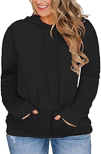 Visily ženske plus-size-kodoke-sweatshirts vrhovi dugih rukava s džepovima