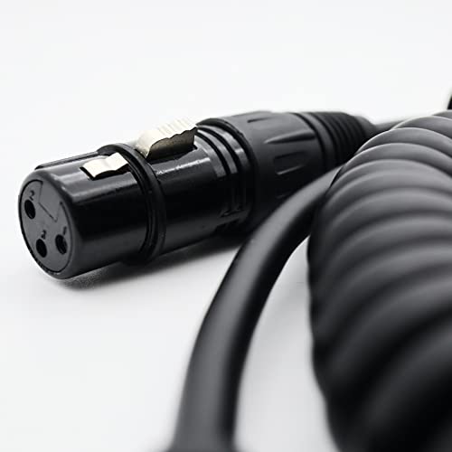 Eitmoss xlr žensko do 1/4 inčni namotani kabel kabel jack olovo uravnoteženi signal međusobno povezan zavojnica mikrofona
