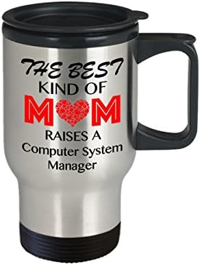 Smiješno računalo System Manager Putnička kava šalica, najbolja vrsta mama podiže menadžera računalnog sustava, ideju za