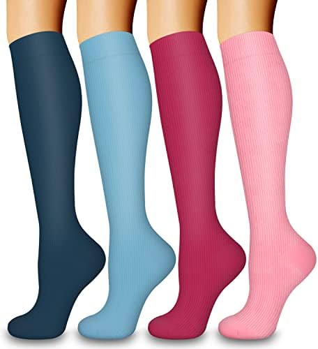 Laite Hebe 4 parove kompresije čarapa za žene i muškarci cirkulacija najbolja podrška medicinskim sestrama, trčanje, atletski