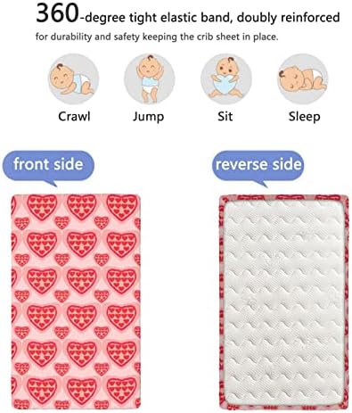 Romantične tematske plahte za mini krevetiće, prijenosni mini krevetići s minijskim krevetićima mekani madrac madraca s listom