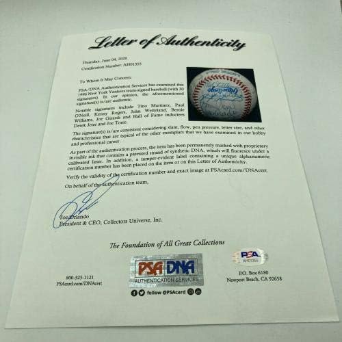 Lijepa 1996. Yankees W.S. Ekipa Champs potpisao je ALCS bejzbol Derek Jeter PSA DNA - Autografirani bejzbol