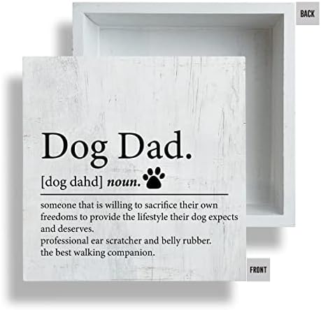 Definicija psa tata Drveni potpis Dog tata ideje za poklon, darovi za tata za rođendan Dan oca Drveni znak čuva stol dekor