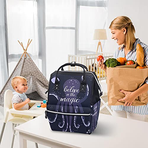 Veliki ruksak torbe za bebe pelena, čarobna vrećica za pelene hobotnice Putujte natrag za mamu i tatu