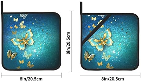 Leptir kvadratni držač lonca Izolacijski jastučić s 2 komada set