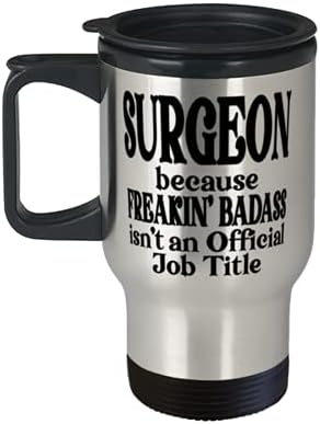 Kirurg jer čudan badass nije službeni naslov posla snažno izolirano 14oz nehrđajući čelik, šalica za kavu za kavu za kirurg