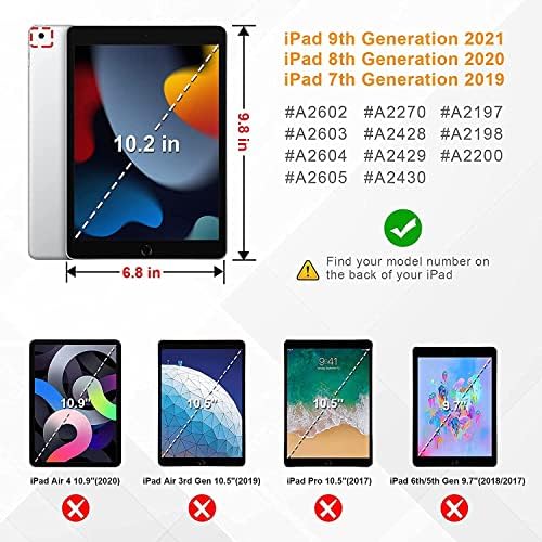 Hepix iPad 10.2 kućište 9./8./7. generacija Slatka jagoda Panda futrola s držačem olovke 2021 2020 2019, šokantna ružičasta