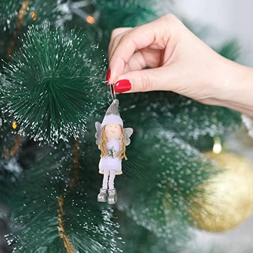 Staklena bombona trska božićna sjedeća djevojka mali ukrasi božićno drvce mali anđeo privjesak ukrasi kristalna perlica vijenac