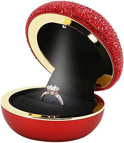 Naimo Rhinestone zaručnički prsten kutija Velvet držač naušnica kovanica kutija za nakit s led osvijetljenim za prijedlog