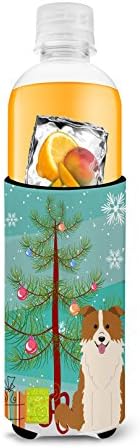 Caroline blaga bb4244muk Sretan božićno drvce granica collie crvena bijela ultra zagrljaj za tanke limenke, može hladiti