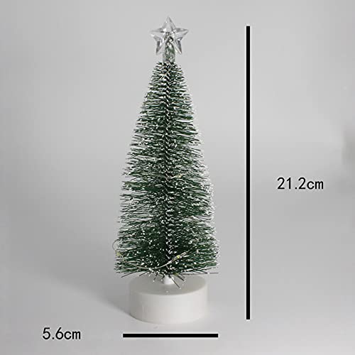 Mini božićno drvce 3pc božićni stol borova igle za prašinu božićno drvce s LED svjetlima za kućne festivale ukras