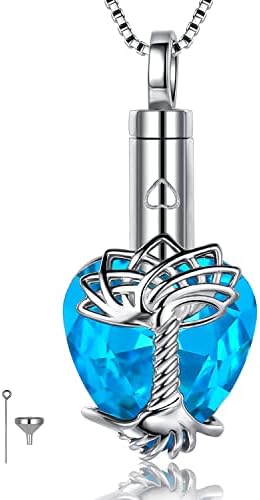 Zoexue Urn ogrlice za pepeo sterling srebro stablo života/Srce/Tem šapa za ispis/kosti/ruža kremacija nakit za pepeo memorijski