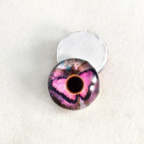 10 mm ružičaste leptirske staklene lutke Oči vintage nadahnute irise za umjetničku polimernu gline taxidermy skulpture ili