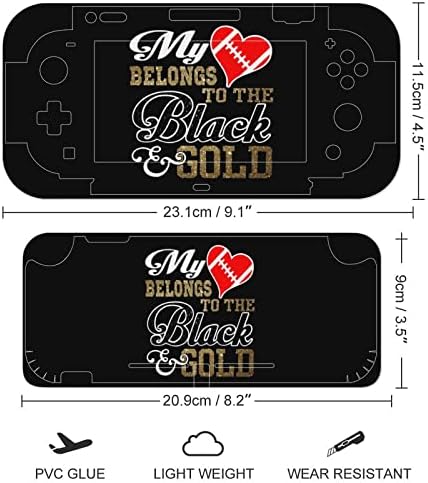 Moje srce pripada naljepnicama s crnim zlatnim naljepnicama pokriva zaštitnu ploču za kožu za Nintendo Switch