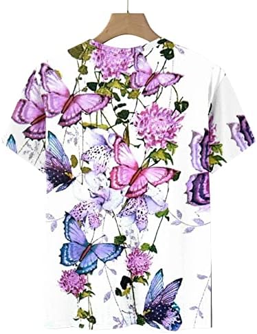 Teen Girl Casual majice majice s kratkim rukavima majice s leptirima grafički opušteni fit ljetne jesenske košulje 2023