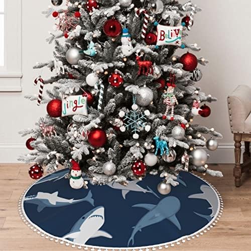 Suknja za božićno drvce s pom trim morskom morskom pasom-comic-whic-rifom odmor božićni dom ukrasi 36
