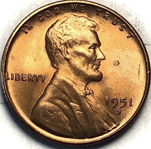 1951. S Lincoln Wheat Cent Red Penny prodavač Mint State