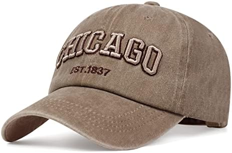 Chicago Hat za muškarce Žene 3d vez vintage City tata kap
