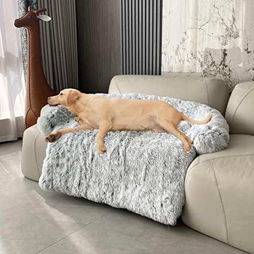 Umirujući kreveti za pse za velike pse pahuljasta Plišana navlaka za kauč za pse s uklonjivom perivom navlakom za zaštitu