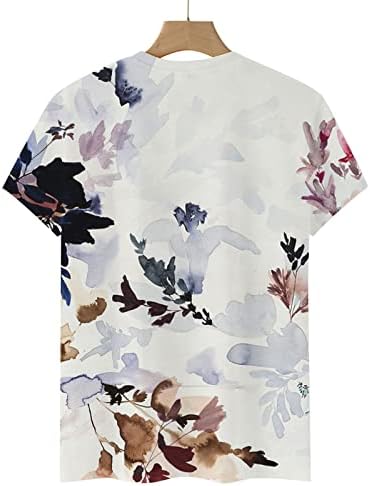 Košulja Ženska ljetna jesen 2023. Pamuk s kratkim rukavima Slikanje tinte Slikanje cvjetne grafičke gornje majice za dame
