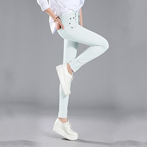Udobne hlače za žene povremene žene visoke modne modne Jean Classic Solid Color Ankle Women na hlačama casual