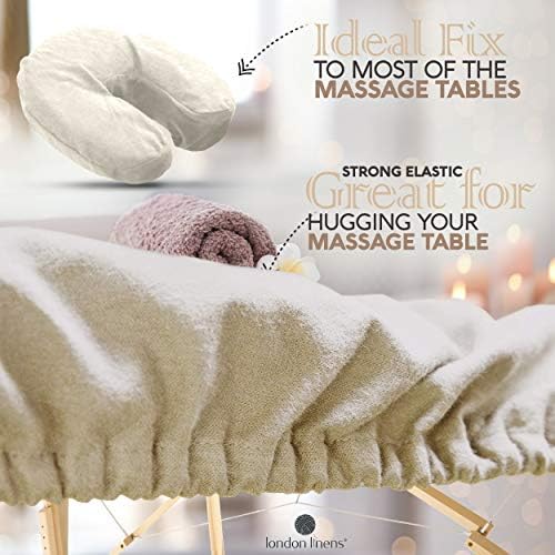 Londonska posteljina Extra debela 3 -komadića set tablice za masažu - prirodni pamučni flanel - Uključuje poklopac masažnog