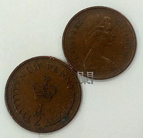 Europski britanski novčić Decimal 1-2 polu-novog peni bakra kovanice Elizabethcoin Collection Commemorative Coin