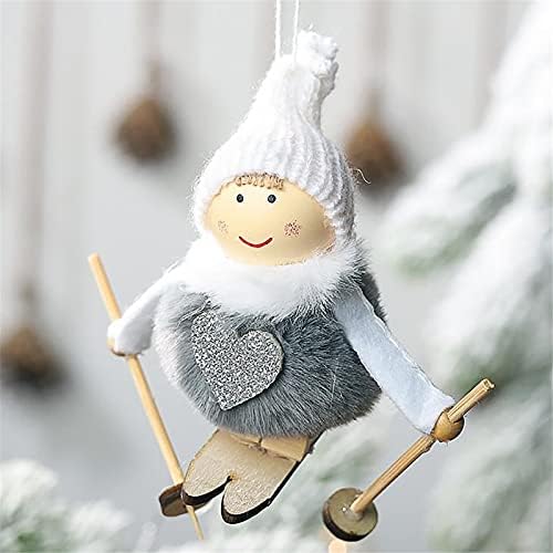 Viseće viseće viseće božićne skijaške vune Ukrasni ukras lutka ukras home dekor faux božićni vijenac