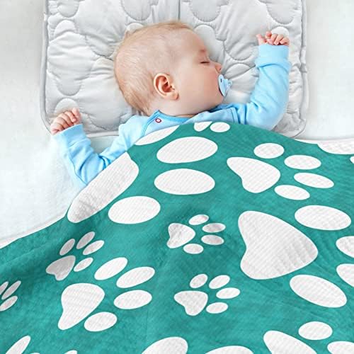 Swaddle pokrivač pasa mačji otisci pamučna pokrivač za novorođenčad, primanje pokrivača, lagana mekana pokrivača za krevetić,