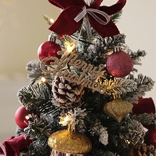 Indyah božićni pred-osvijetljeno umjetno mini božićno drvce, umjetno božićno drvce s borovim konusima, pogodno za dom, ured,