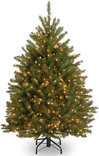 Nacionalna kompanija za drvo unaprijed osvijetljeno umjetno mini božićno drvce, zelena, Dunhill jela, bijela svjetla, uključuje
