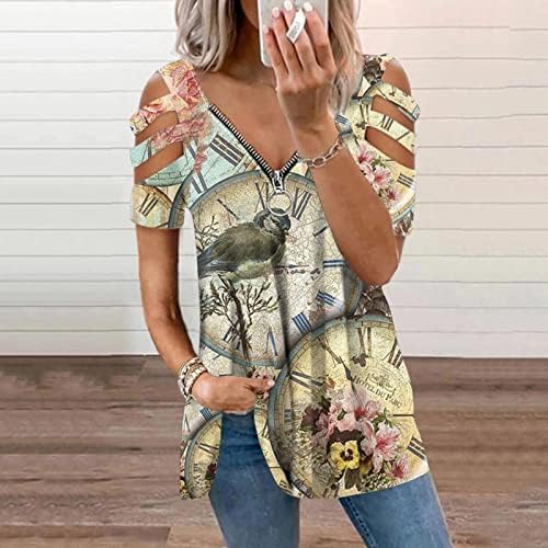 Jesen ljetna majica za bluzu za žensku meku udobnu odjeću s ramena kratka rukava v vrat pamuk patum up majica p8 p8 p8