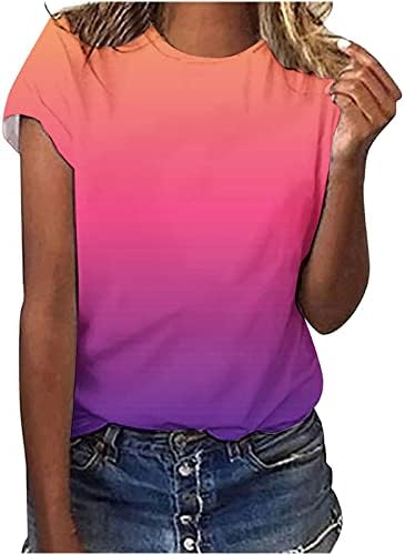 Ženske majice Ljetna kratka rukava TEES Trendi čvrsti prugasti tiskani vrhovi Drvavi casual labava fit bluza udobna košulja