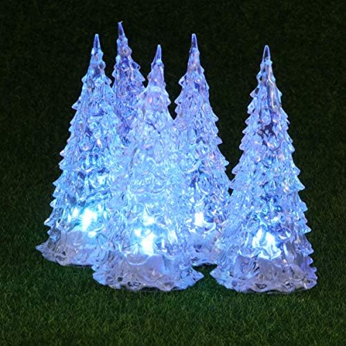 Ipetboom 5pcs Tabletop božićno drvce, LED božićno drvce Svjetlo Ukras božićnog drveta Svjetlosni božićno drvce noćno svjetlo