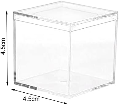 4pcs kutija za slatkiše, prozirna akrilna plastična kvadratna kocka, prozirna kocka kompaktni poklopac kutija za organizatore