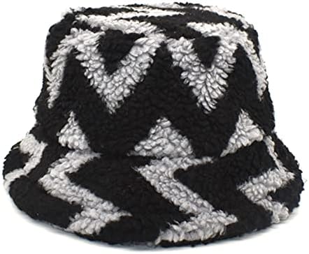 Damin ribarski šešir zima Electric Ripple janjeća vuna ribar šešir Jacquard modni lonac šeširi za žene bejzbol kapu siva
