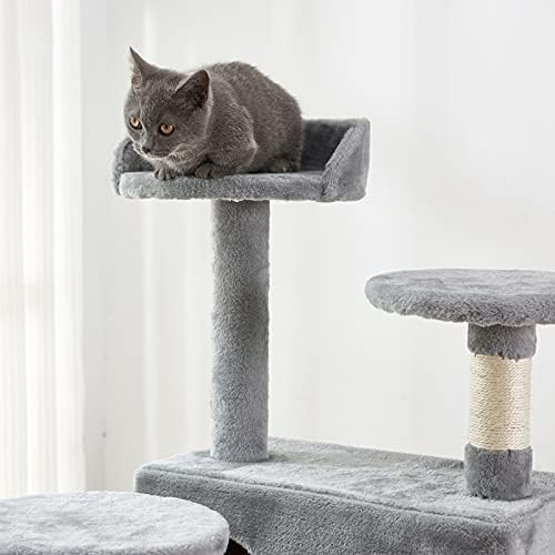 Mačka stablo, 52,76 inča mačji toranj s pločom za grebanje sisala, Catry stablo mačke s podstavljenom platformom, 2 luksuzna