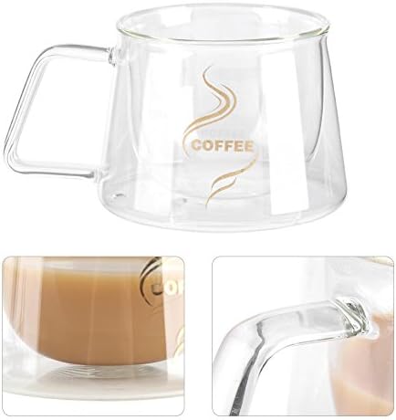 FDIT dvostruki zid izolirane naočale šalica šalice za kavu s ručicom sa staklenom posudom otpornom na toplinu za čaj od kave