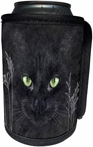 3Drose Crna mačka u travama s ugljenom izgledom ilustracije za. - Omota za hladnjak za hladnjak
