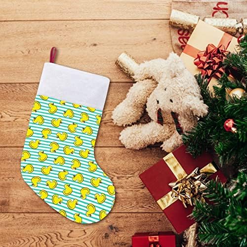 Sretne žute patke personalizirane božićne čarape Obiteljska zabava Obiteljski kamin Obiteljski ukrasi