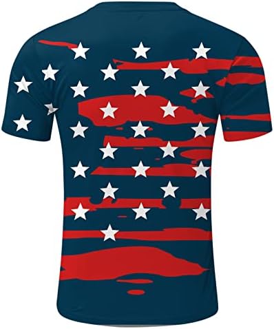 Muške košulje ljetni muški dan neovisnosti američka zastava prin kratki rukavi Patriotska majica muške aktivne odjeće majice