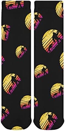 WeedKeycat Yeti i Cheetah Sunset Retro debele čarape Noventy Funny Print Graphic Casual toplo čarape za zimu za zimu