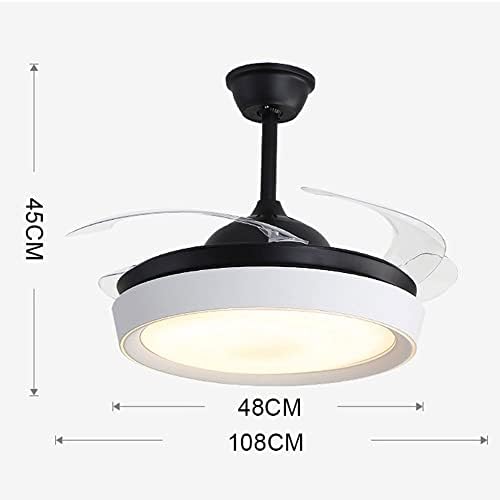 LisusUt LED Trichromatic Fan Light Light Modern Home Restoran daljinski upravljač Stropna svjetiljka Lampica jednostavnost