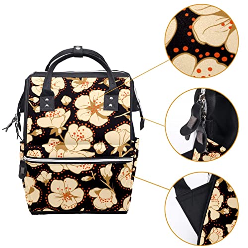 Cvjetni crni uzorak pelene torbe torbe mame ruksak veliki kapacitet pelena vrećica za njegu putničke torba za njegu bebe