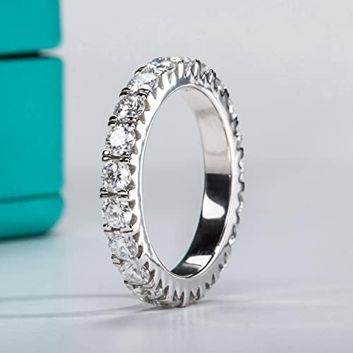 Zaručnički prsten od moissanita za vječnost od 9 mm, 2,3 karata od 18 karata, srebrni prsten od 18 karata za žene s certifikatom