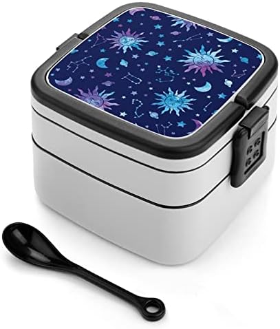 Svemirska galaksija zviježđa smiješna sve u jednoj kontejneru za ručak s bento boxom sa žlicom za putovanja piknik