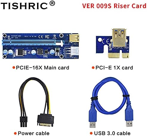 Konektori 1-10pcs Tishric PCI PCI-E PCIE RISER 009S 6PIN TO SATA 1X 16X USB3.0 6PIN POWER POWER VIDEO KARTICE RAZREDA 009